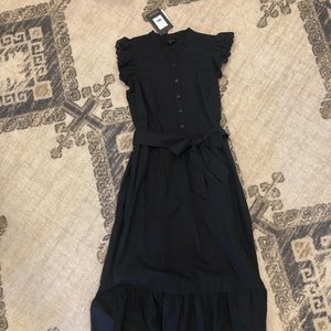 NWT Who What Wear long black dress with embroidered sleeves